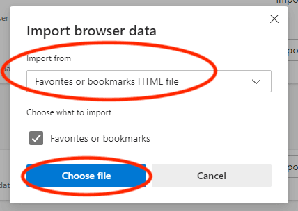 Edge Bookmark Import Step 2